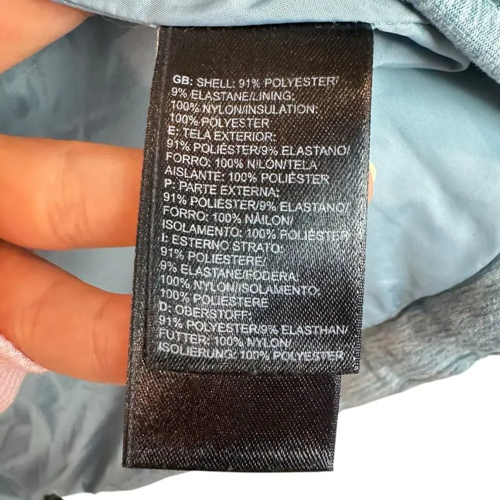The North Face Women's Heather Blue Zip Up Performance Pseudio Puffer Vest